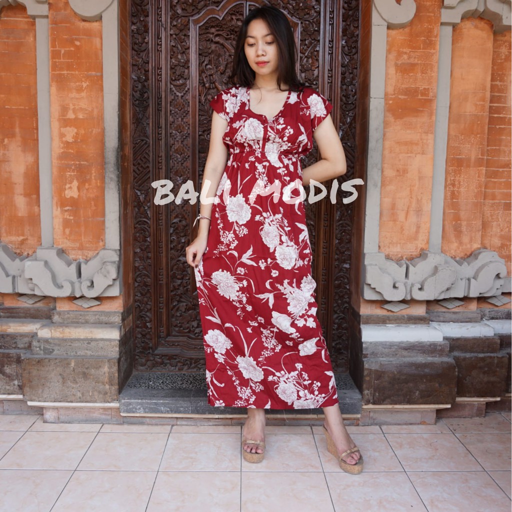 DASTER MANOHARA PANJANG MOTIF BUNGA RANTING DRESS BALI