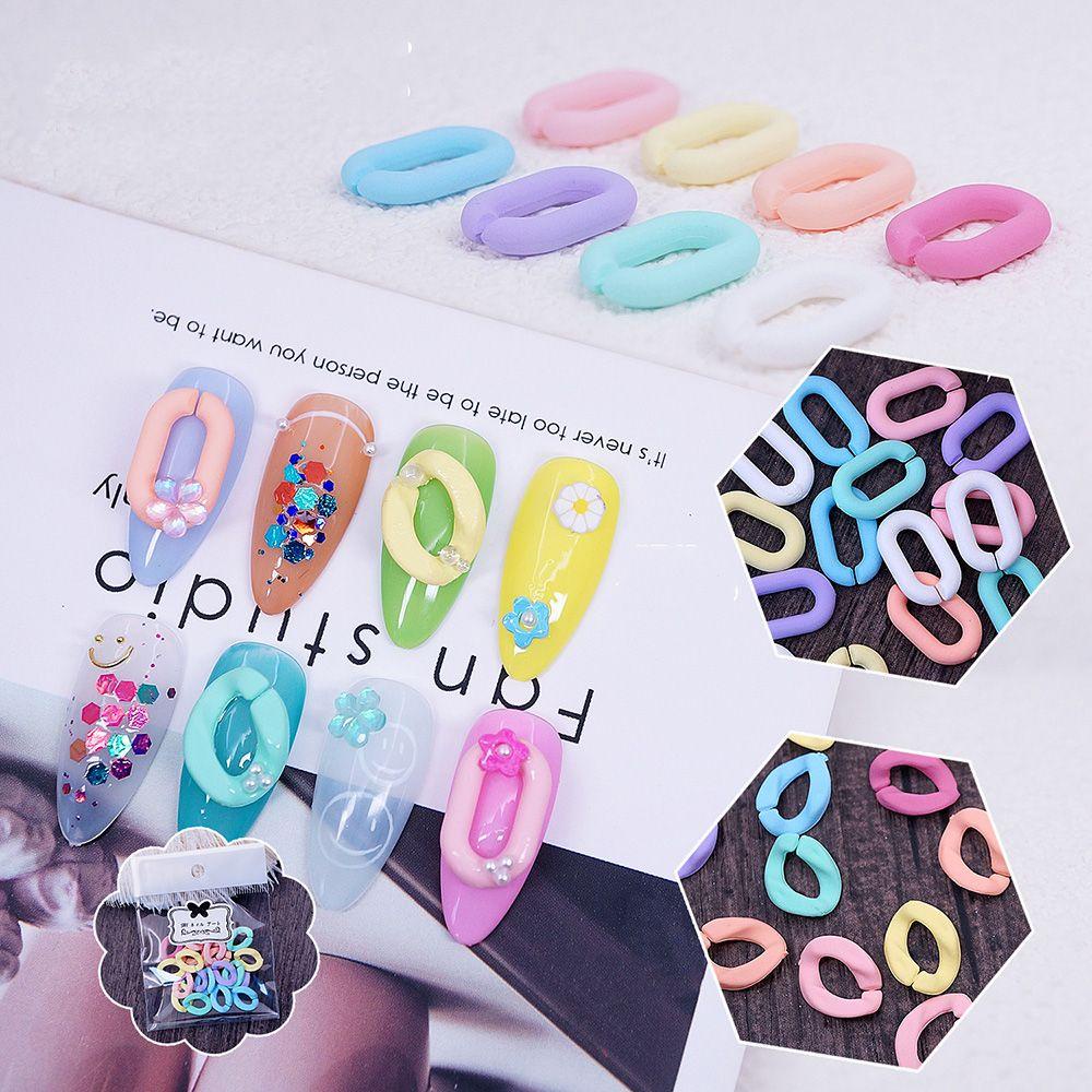 AUGUSTINA Augustina Nail Art Cincin Gesper Frosted Irregular Lingkaran Cincin Pesona DIY Hiasan Kuku