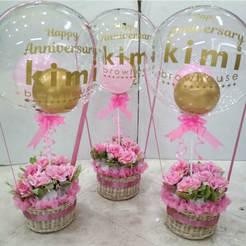 bucket bunga balon hadiah/kado anniversary bucket balon