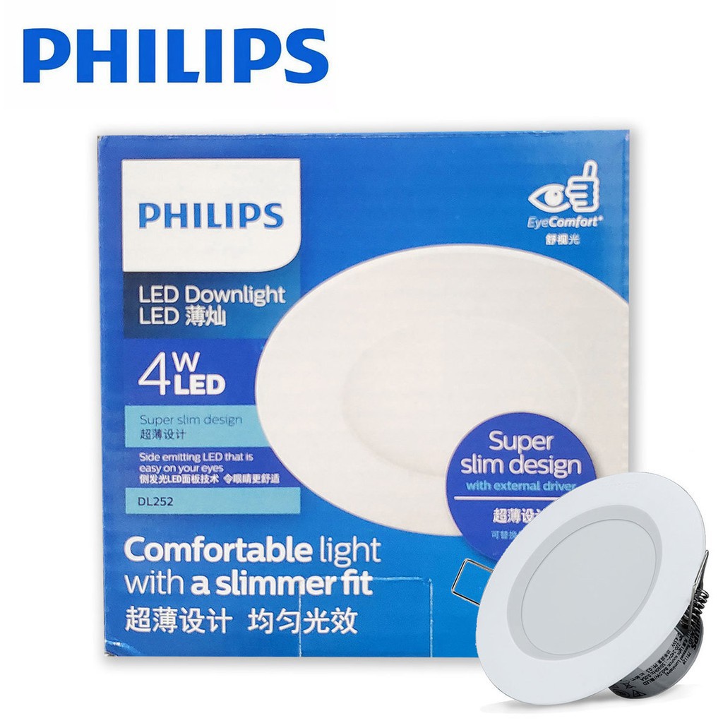 Lampu downlight led Dl252 super slim 4w philips