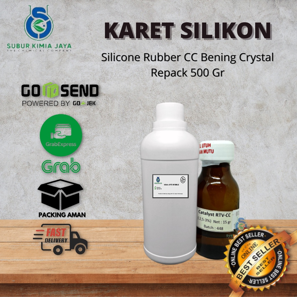 

Silicone Rubber RTV CC Bening Crystal Clear / Karet Silikon Bening / Cetakan Resin Transparan 500 gr
