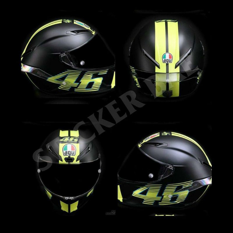 STIKER CUTTING~ STIKER HELM AGV CORSA STIKER HELM ALA ALA VALENTINO ROSSI STIKER 46