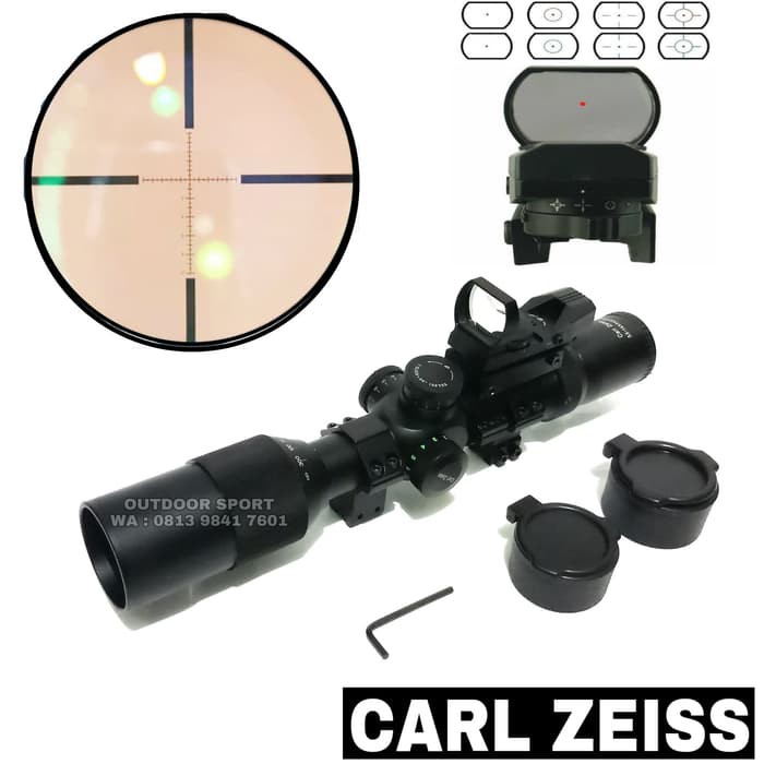 Telescope Carl Zeiss 3.5-14x44 FFP IR With Holosight Red Green Dot 4 Reticle Reflex Dot Rifle Scope
