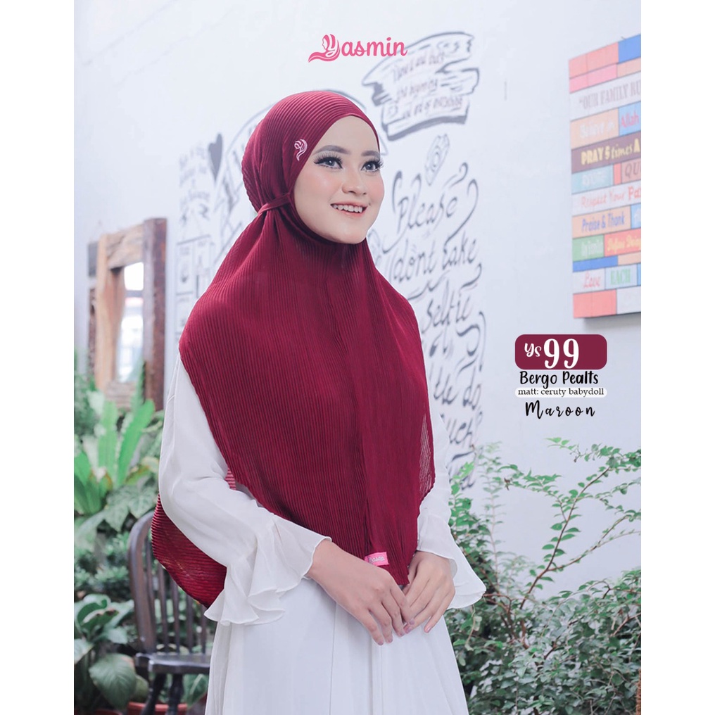 Yasmin Hijab - Jilbab Bergo Sport Plisket Yasmin / Bergo Instan Plisket / Kamilia Instan Ys 99 Yasmi