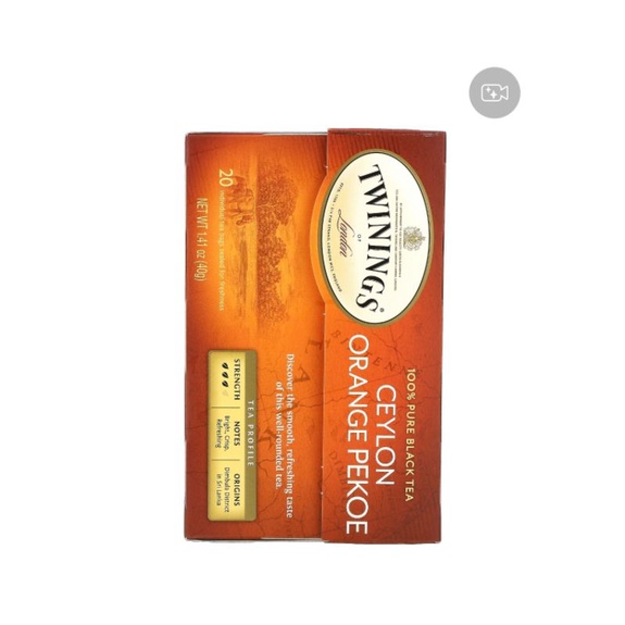 

Twinings Ceylon Orange Pekoe Tea, 20 Tea Bags 40 Gr