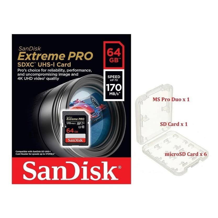 SD Card Sandisk Extreme Pro 64gb speed 170Mbps Memory Card RESMI