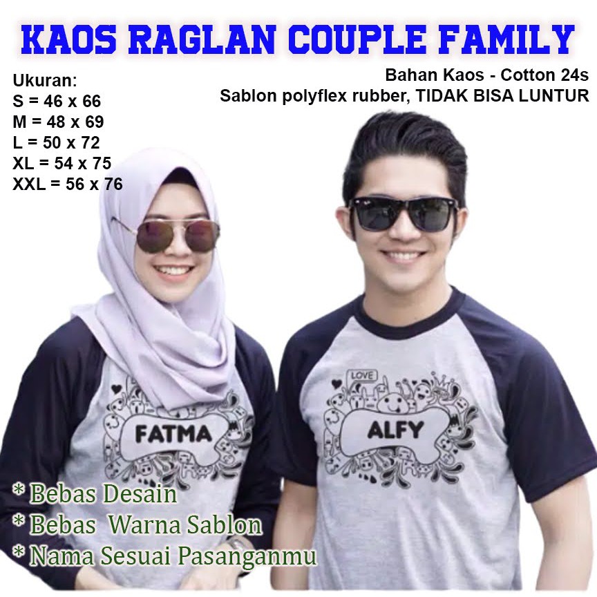  Kaos  Couple  Bisa Custom Nama Pasangan T Shirt  Baju  Kaos  