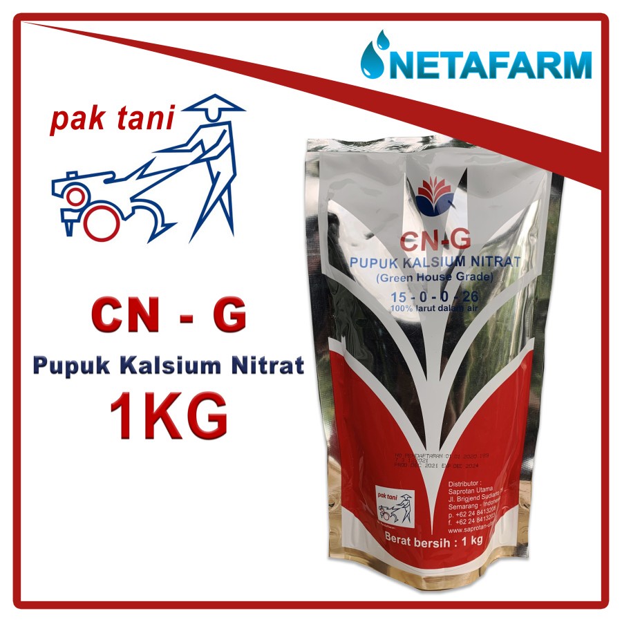 Pupuk Kalsium Nitrat CN-G PAK TANI Kemasan Original 1KG