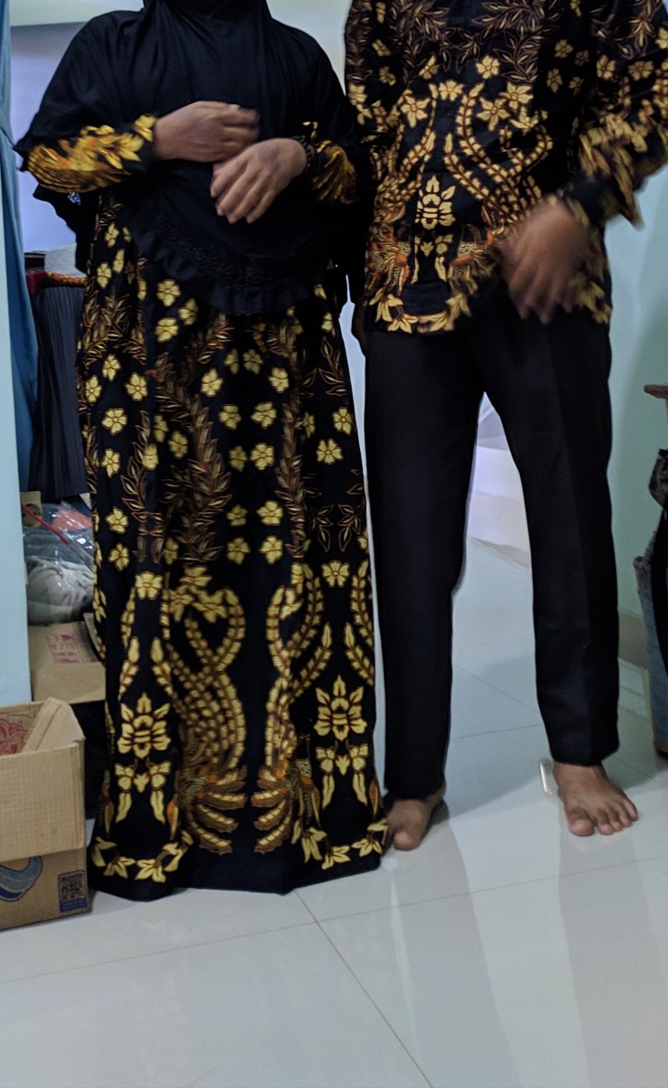 Batik Couple Gamis Maura Couple - Sania Ruffle Batik Couple Ori Ndoro Jowi Dnt Garansi Termurah