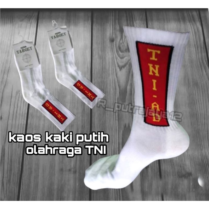 kaos kaki putih olahraga tebal / kaos kaki TNI AD ZONA TARGET HIGHT QUALITY/army/airsoft outdoor