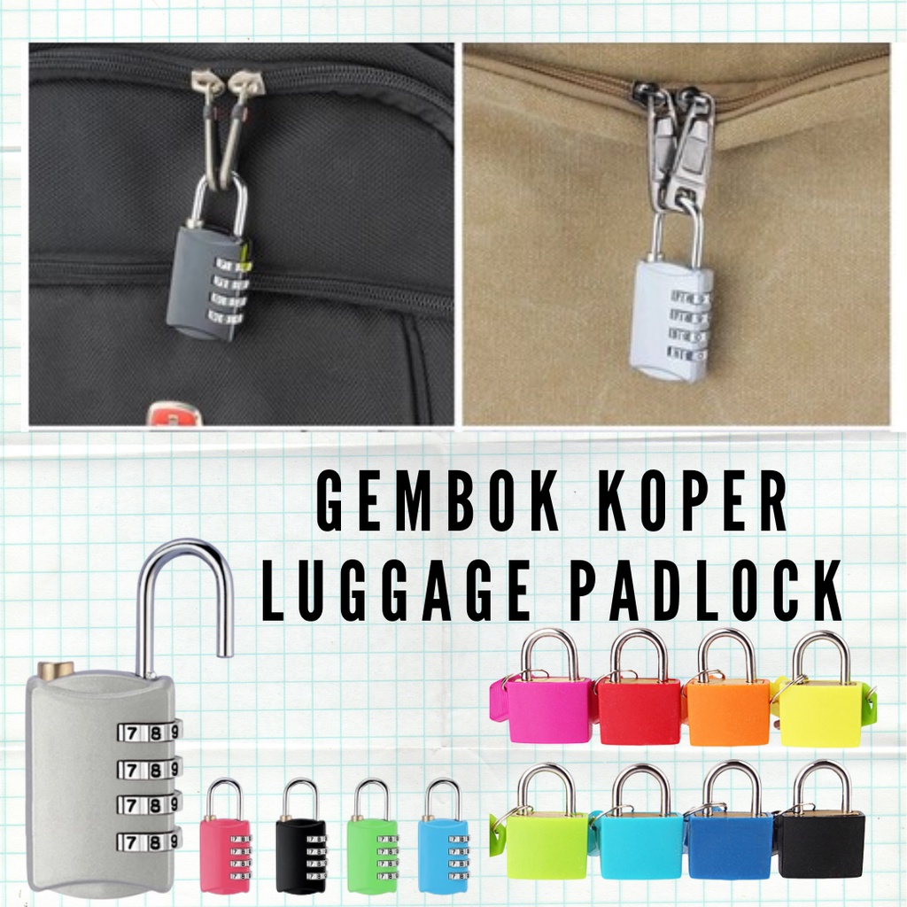 Jual Travel Baggage Luggage Lock Gembok Tas Koper Gembok Nomor Angka Kode Password Gembok