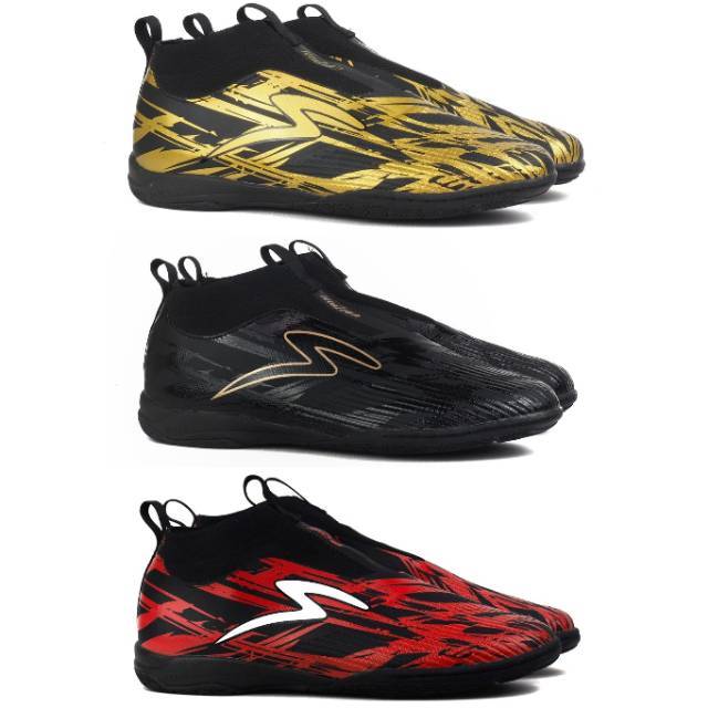Sepatu Futsal Specs Accelerator Illuzion Laceless IN - Black / Copper Original 400687