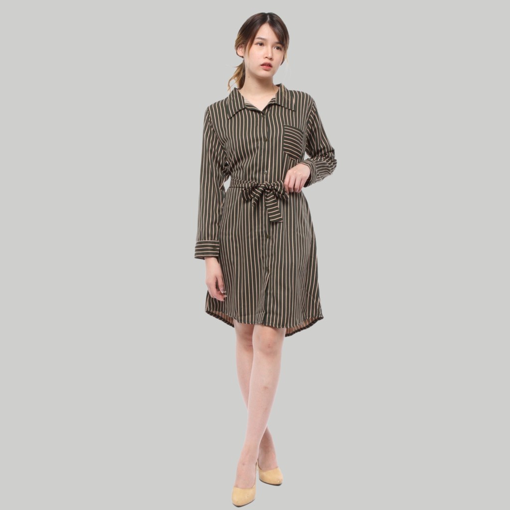 Monellina 03630 Tunik Oversize Wanita Lengan Panjang Garis