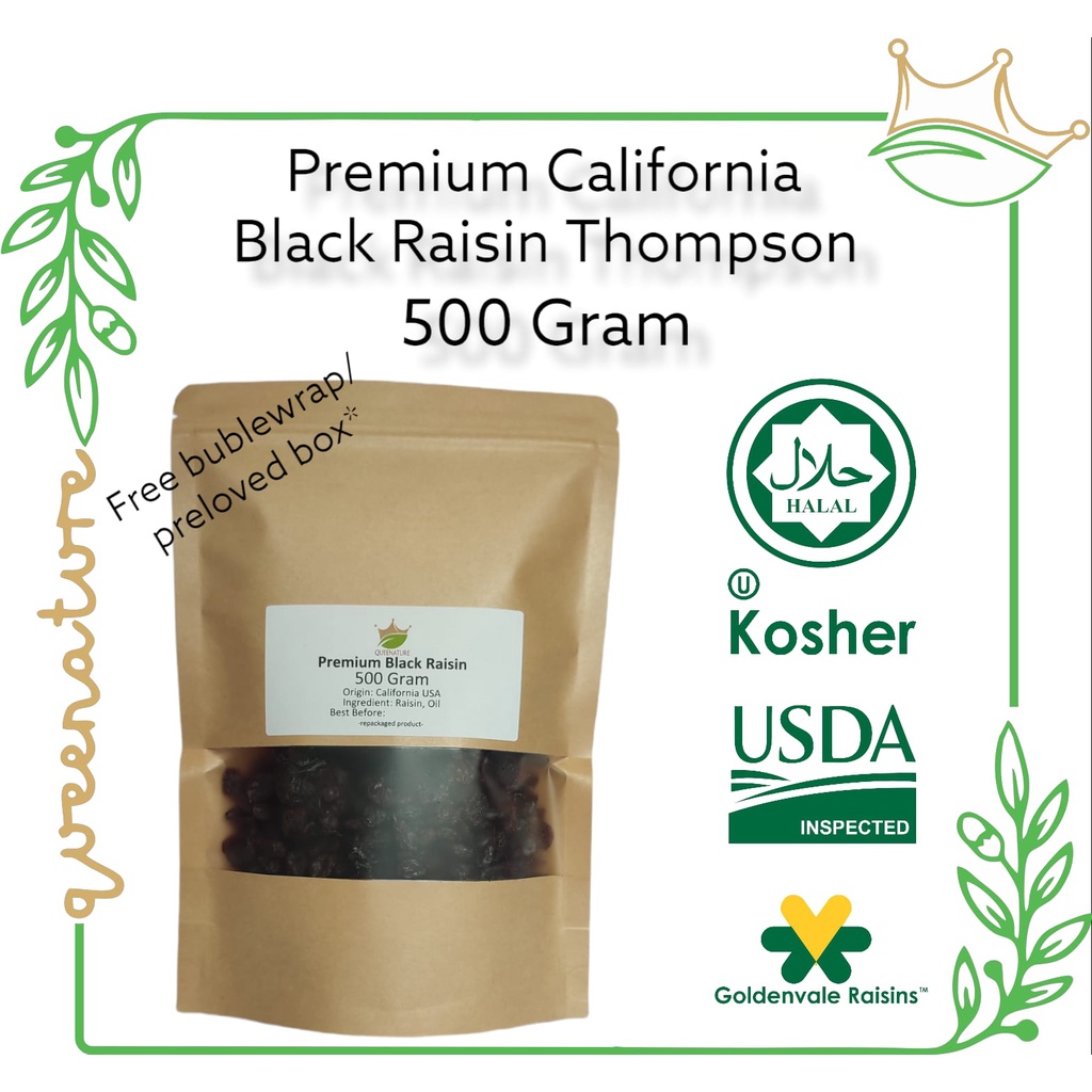 California Black Raisin 500 Gram / Kismis Hitam Pekat Premium USA