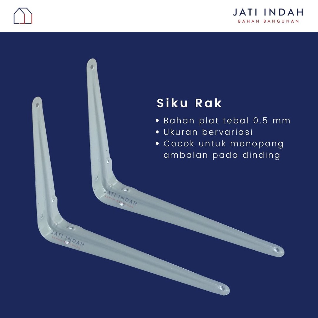 Siku Besi L Uk. Kecil Penyangga Rak Ambalan Standar / Shelf Bracket