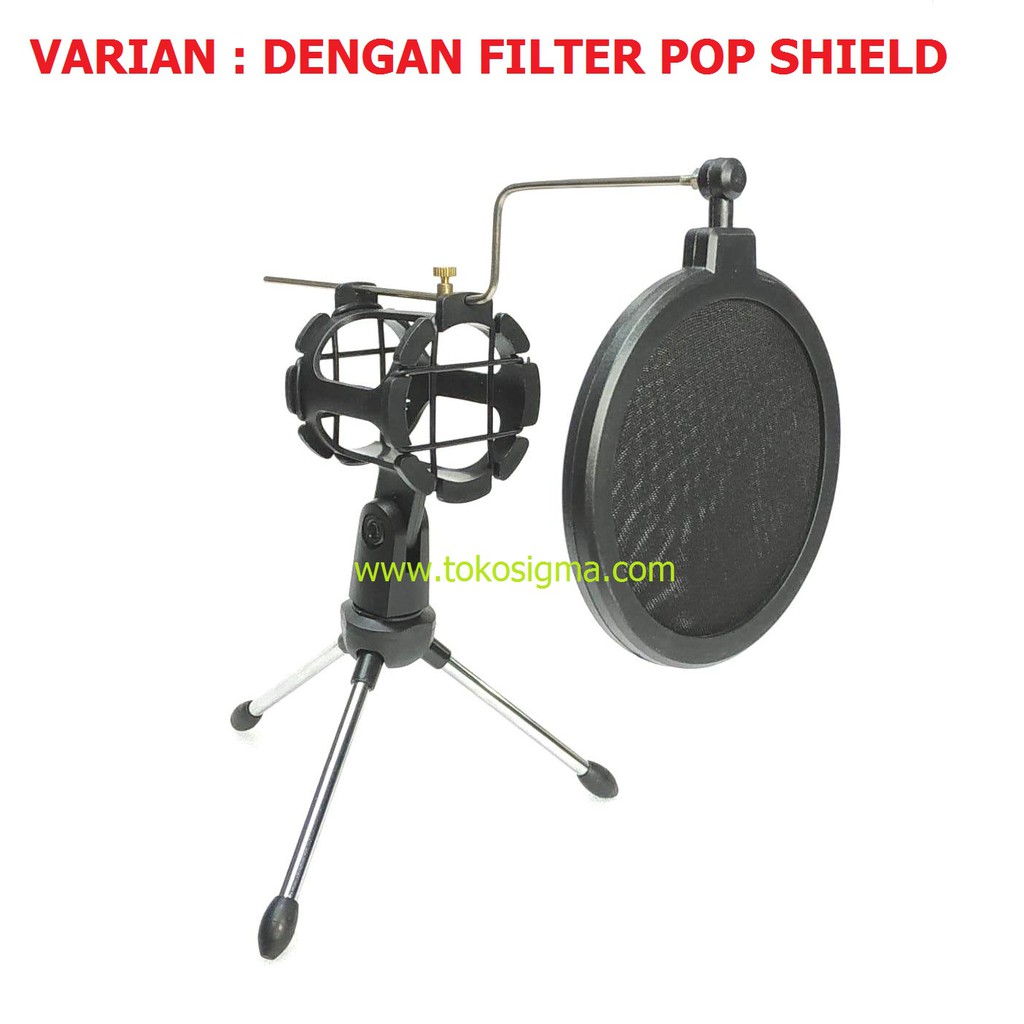 Desktop Tripod Microphone Mini Stand with Shock Mount Mic Holder