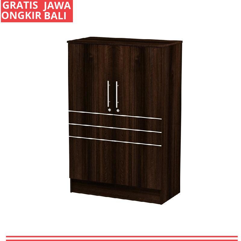 Ligne BL Lemari  Pakaian  Kecil  Walnut Dark Brown 34 