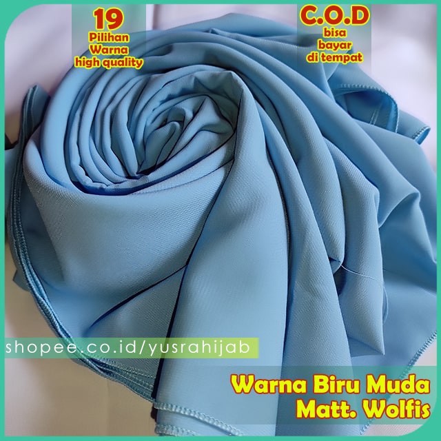 PROMO !!! Hijab Jilbab Instan Kerudung Polos Bergo Syria Basic Zaida Instant Murah Terbaru CVH-BiruMuda