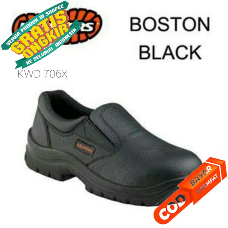 SEPATU SAFETY KRUSHERS BOSTON HITAM / SAFETY SHOES KRUSHERS BOSTON