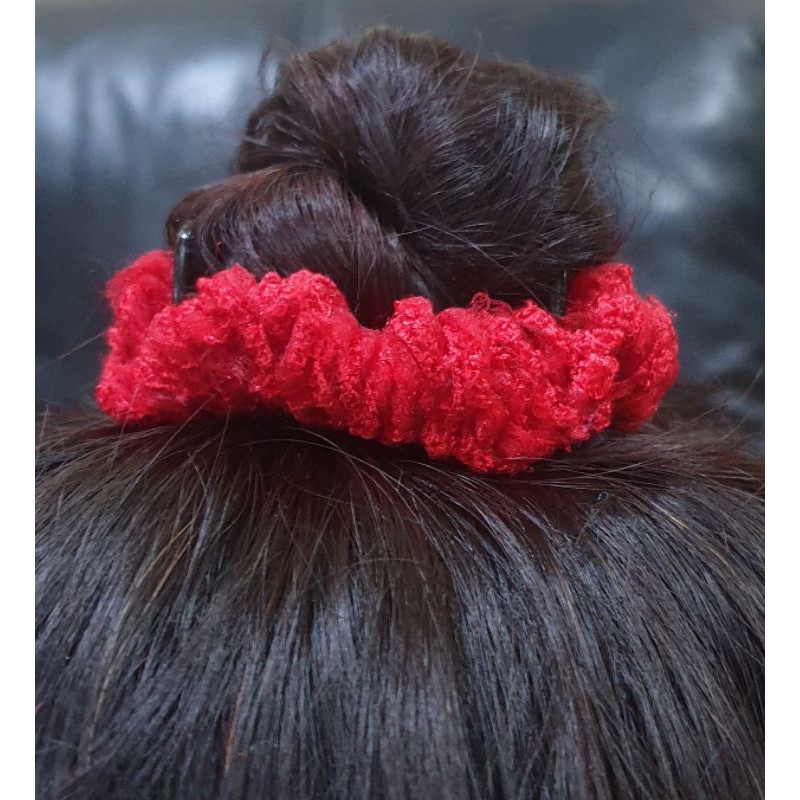 SCRUNCHIE BAHAN BRUKAT METALIK PREMIUM CEPOL HIJAB