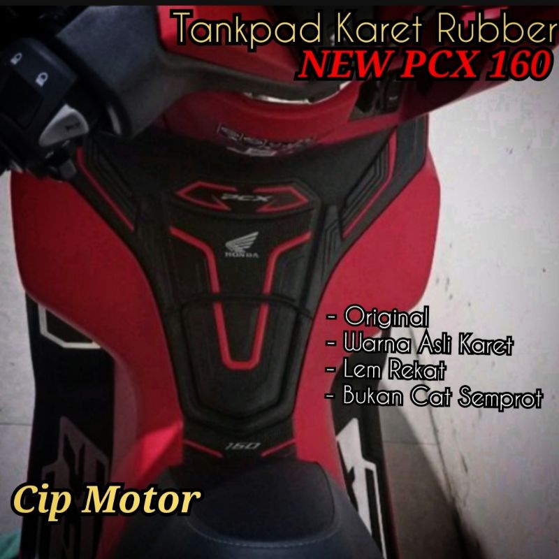 Tankpad PCX 160 karet New Tank Pad Karet Rubber premium PCX 160 Merah Hitam Gold Putih Grey