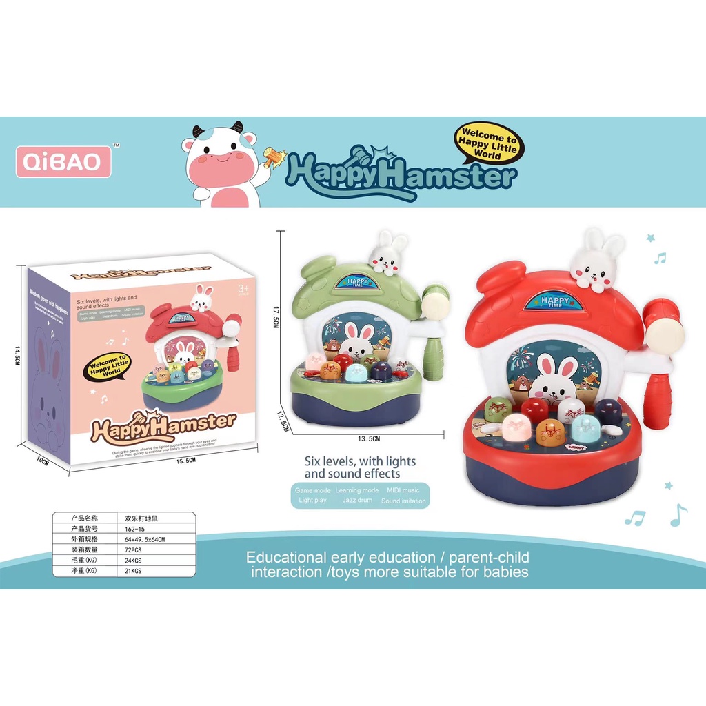 Mainan Pukul Tikus Lengkap Music Piano Mini / Whack A Mole With Farm Music Piano termurah