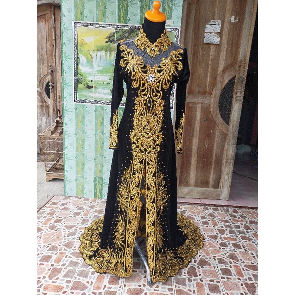 kebaya pengantin bludru ekor/kebaya bludru jawa