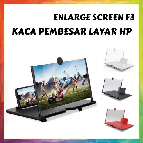 ENLARGED SCREEN F3 Kaca Pembesar Layar Hp Enlarge Mobile Phone Cinema Magnifier Bracket Stand 3D