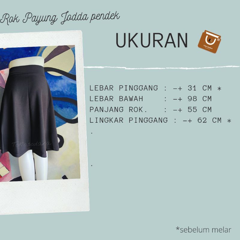 Rok Payung Jodda Scuba Pendek // Rok Flare skirt premium // Rok Wanita Mayung