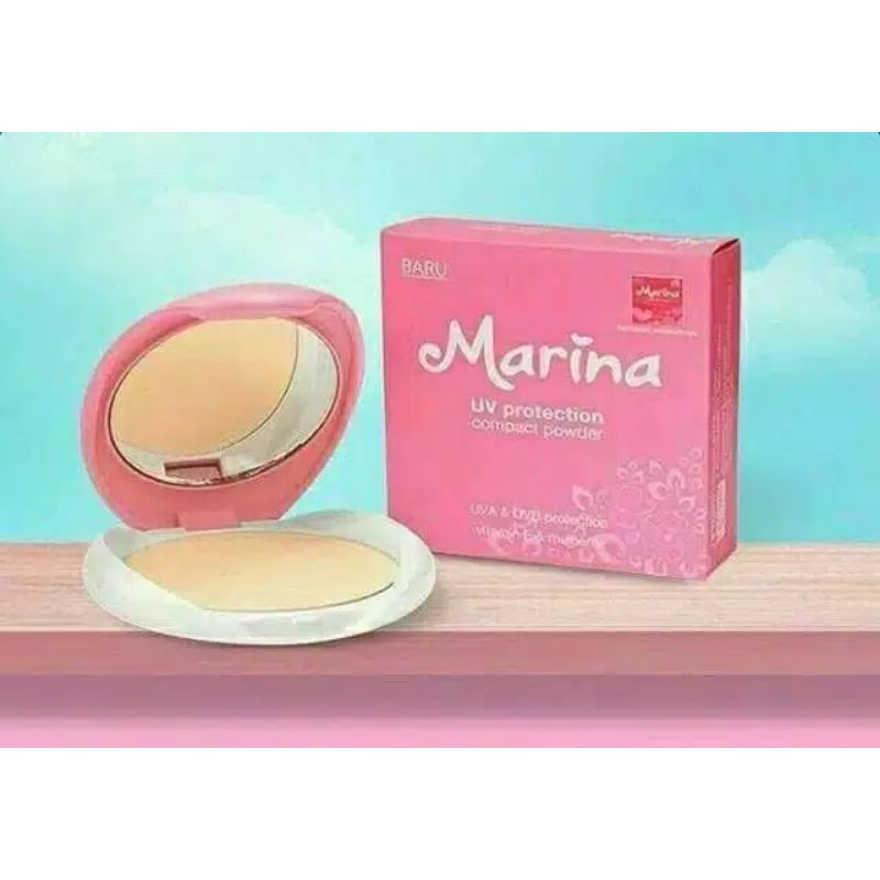 MARINA BEDAK PADAT COMPACT POWDER WITH UV A &amp; UV PROTECTION VITAMIN E