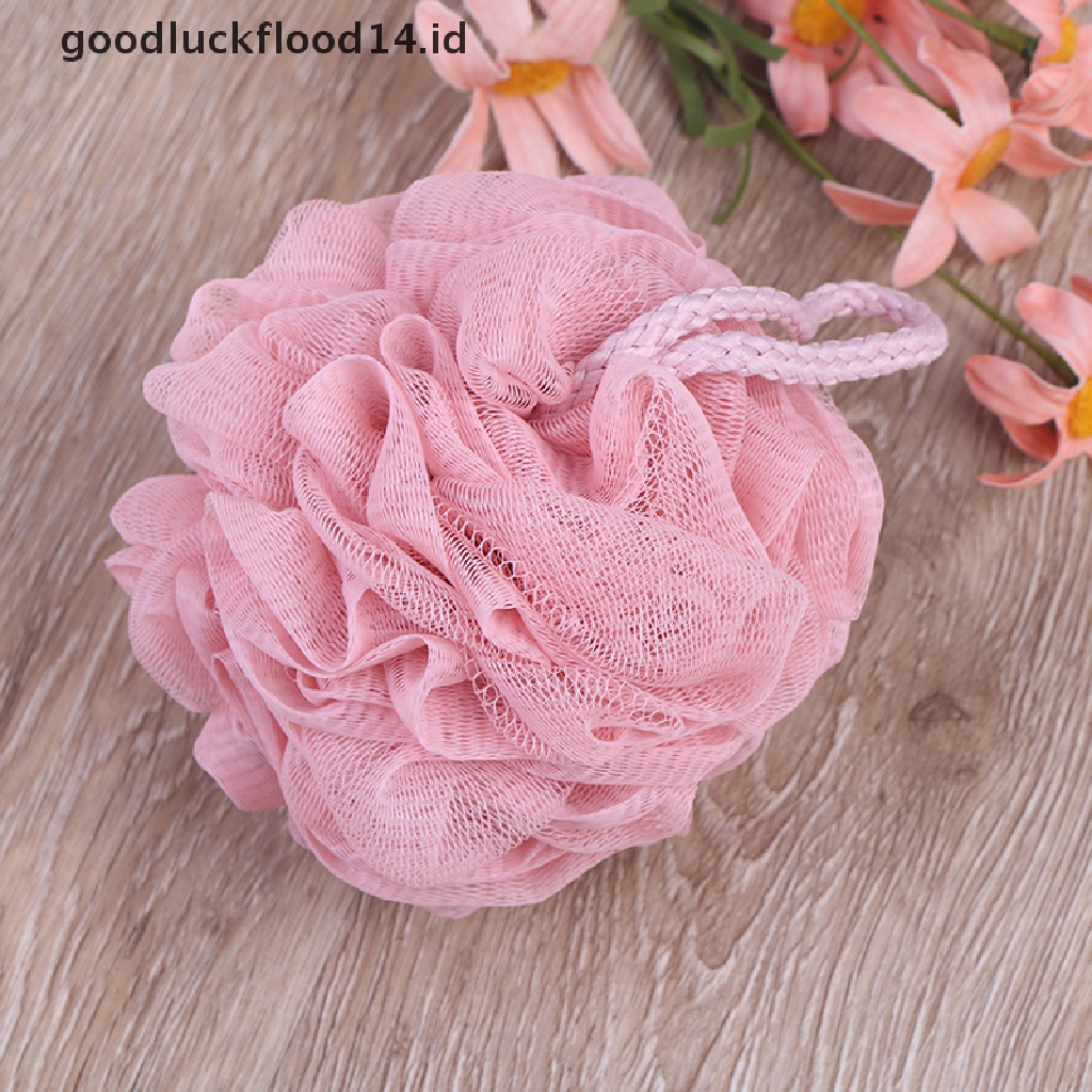 [OOID] 1pc Loofah Bath Ball Mesh Sponge Milk Shower Bathroom Supplies Bath Soft Flower  ID