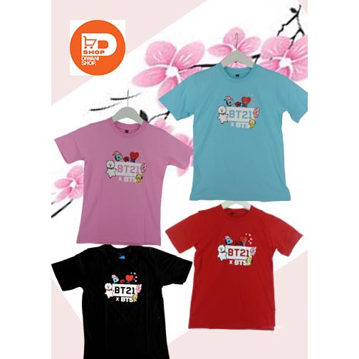 Baju BTS Anak Perempuan/ Baju BT21 Anak Perempuan/ Baju Anak BT21/ Kaos BT21 Anak / Baju BTS BT21 06