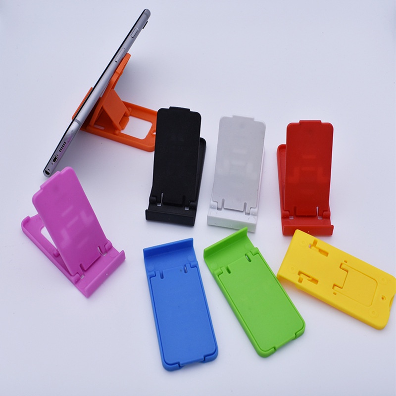 1pc Stand Holder Handphone / Tablet Universal Portable Bahan Plastik Warna Permen