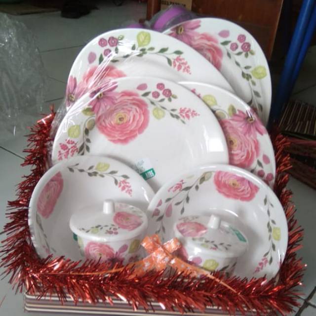 KADO Peralatan PERLENGKAPAN makan COUPLE Melamin Onyx