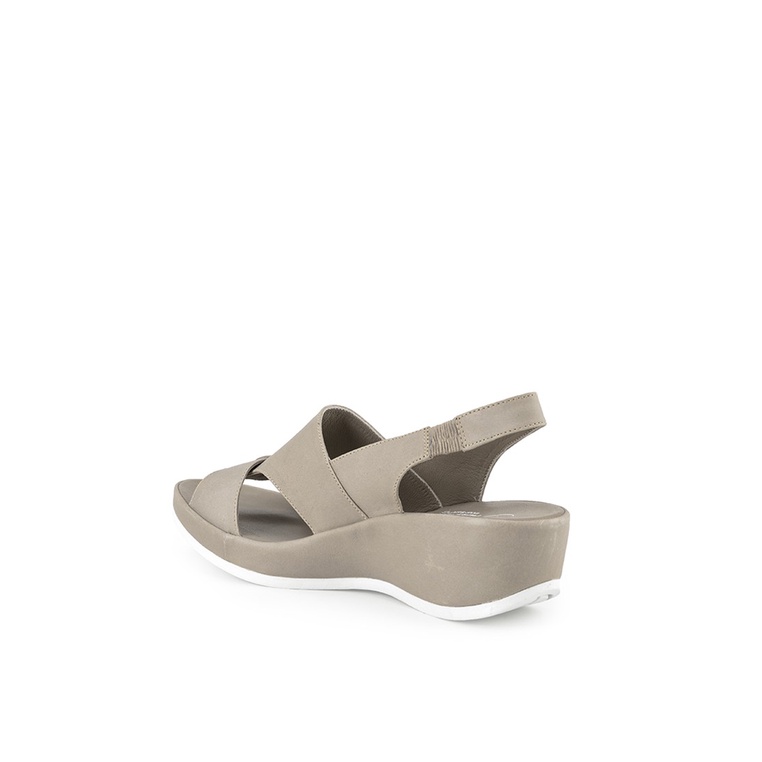 SANDAL WEDGES KULIT HUSH PUPPIES WANITA ORIGINAL TERBARU CREAM HW49