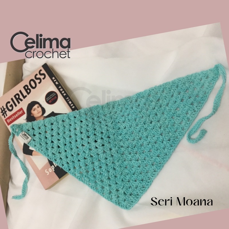 Bandana Crochet Segitiga/Bandan Rajut Segitiga/Bandana Renda Segitiga Moana
