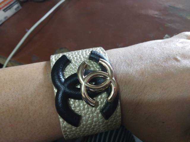 Gelang channel Kulit import bahan kulit Gelang Branded Band Fashion import Premium Quality