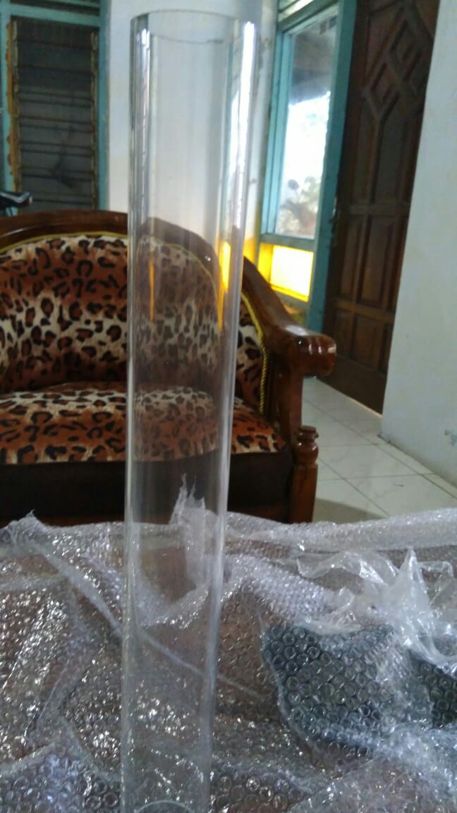 1pc Pipa Tabung Transparan Bahan Akrilik Ukuran 50 / 60 / 70 / 75 / 90mm 48 ~ 50cm