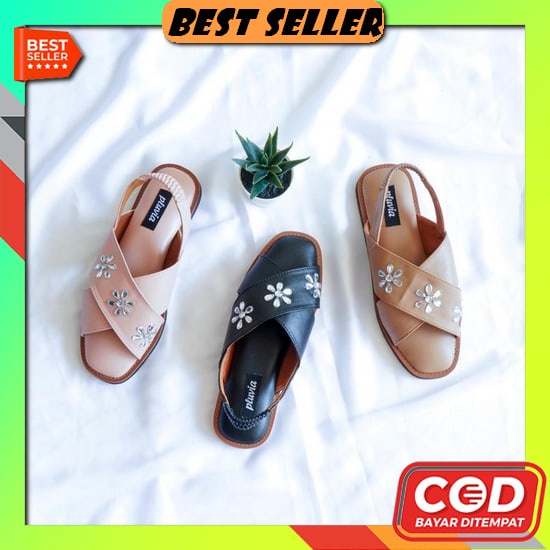 Sandal Tali Wanita Gladiator Teplek Flat Terbaru Kekinian Sendal Talincang Perempuan Dewasa Casual S