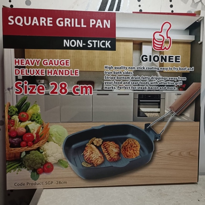 [PROMO COD] SQUARE GRILL PAN UKURAN 20-24-28 CM WAJAN UNTUK PANGGANG ANTI LENGKET