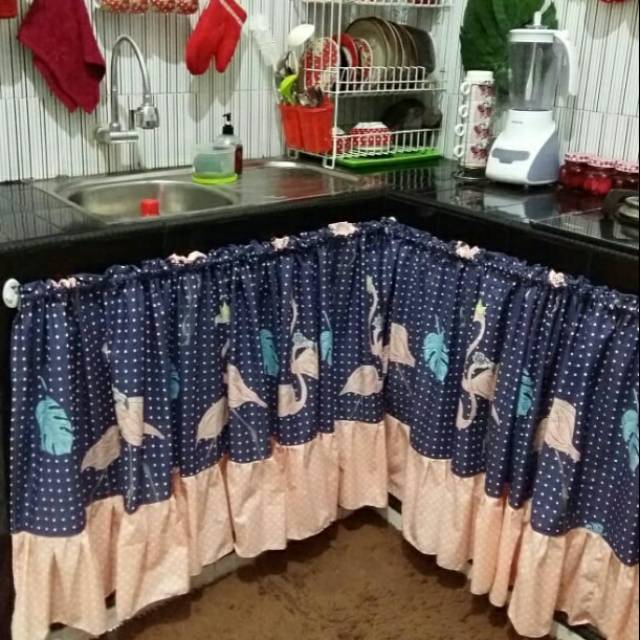 gorden kolong meja dapur model poni bawah