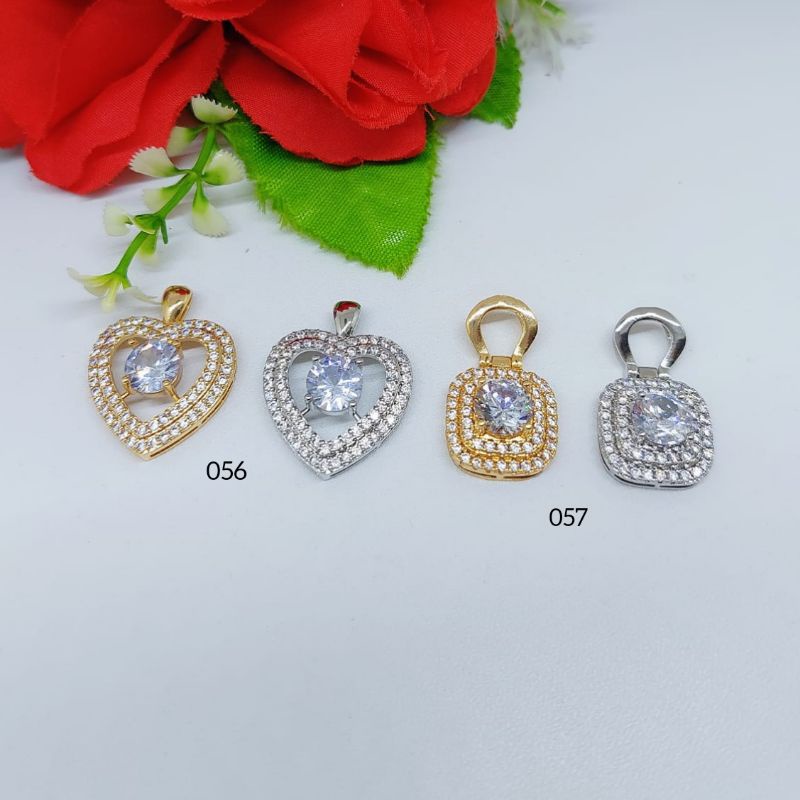 Set Xuping Kalung+Liontin Love&amp;Kotak Mata Satu Lapis emas 18k 056.057