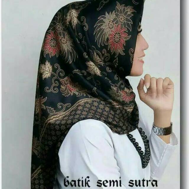 Jilbab Segi Empat Instan Motif