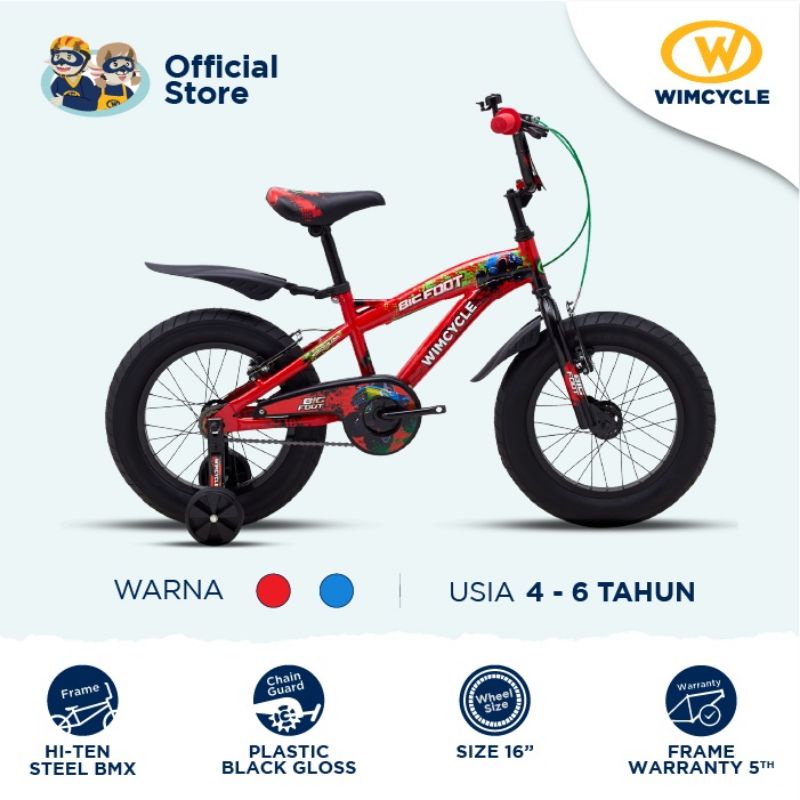 SEPEDA ANAK WIMCYCLE BIG FOOT 16 INCH 3.0