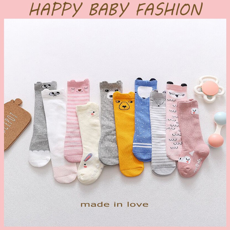 【Happy Baby】0-4 Tahun Kaos Kaki Anak Bayi Panjang Motif Lucu /Socks WZ002