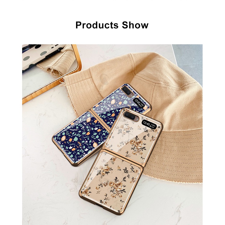 Case GKK Samsung Galaxy Z Flip Case Pretty Florals Pattern Glass Original