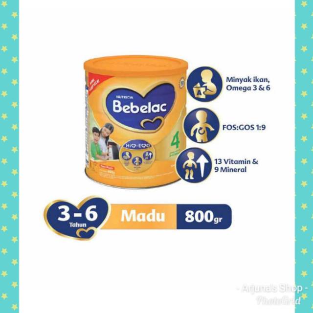 BEBELAC 3 &amp; 4 Rasa Vanilla/Madu 800gr