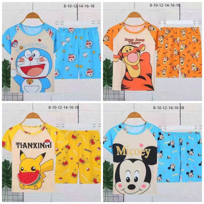 C01C BAJU TIDUR ANAK COUPLE PASANGAN UNTUK LAKI LAKI DAN PEREMPUAN SETELAN UMUR 2-12 TAHUN PIYAMA IMPORT C01-C