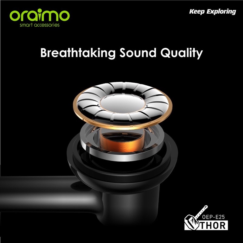 Oraimo OEP-E25 Headset / Earphone / Handsfree Kabel dengan Mic Universal 3.5mm IOS/Android - Garansi 1 Tahun