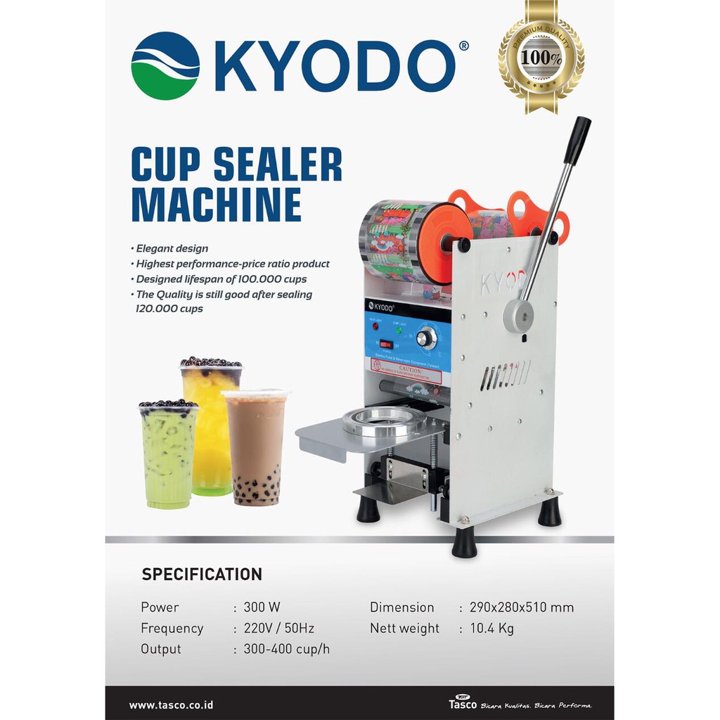 KYODO Cup Sealer Gelas Tinggi 12-22oz / Segel / Press Cup Bubble Tea
